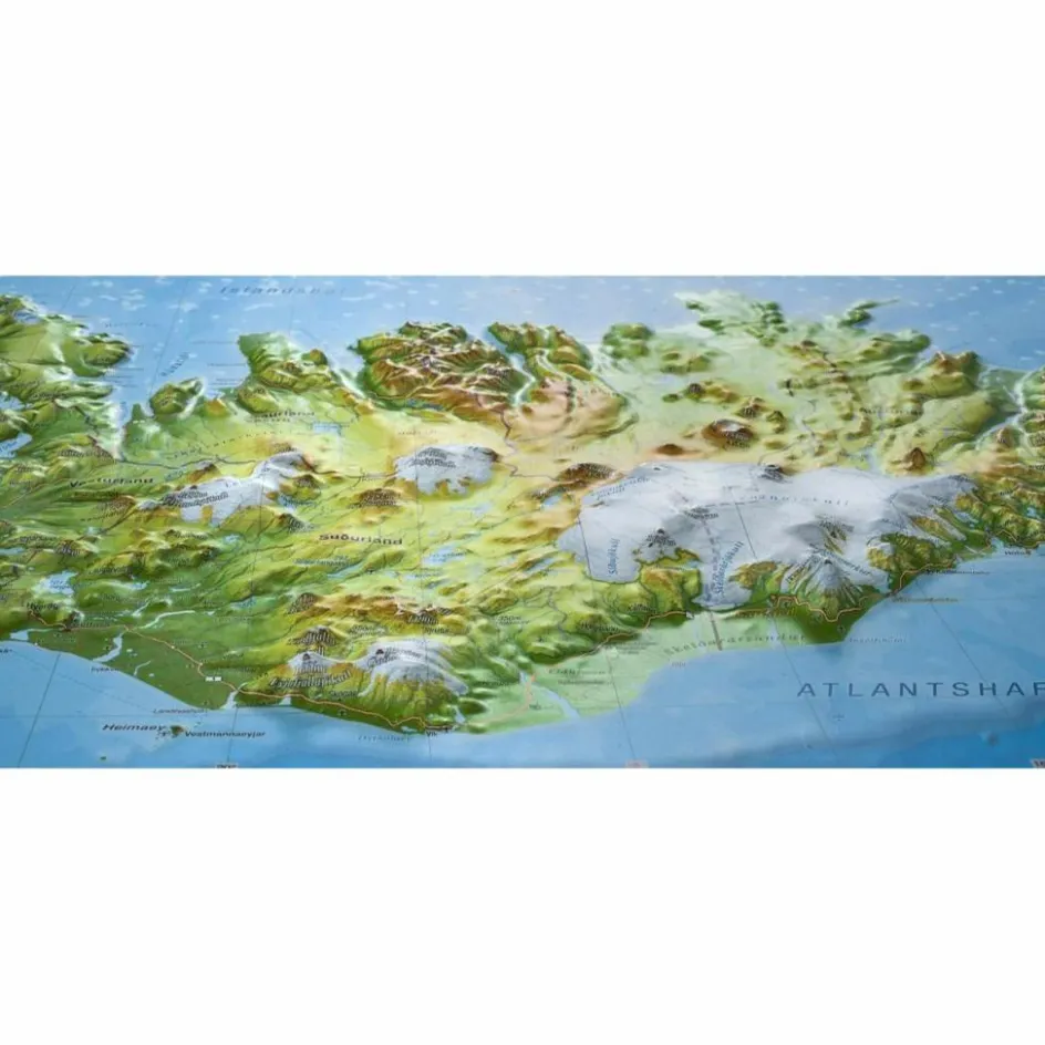 Wandkarten Und Poster^1122455 - Relief Island klein 1:1.500.000 - Karte