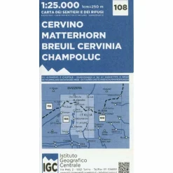 Wanderkarten Und Winterkarten|Wanderkarten Und Winterkarten^108 CERVINO MATTERHORN - BREUIL CERVINIA