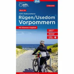 Fahrradkarten|Fahrradkarten^ADFC-RADTOURENKARTE 4 RÜGEN/USEDOM VORPOMMERN 1:150.000 - Fahrradkarte