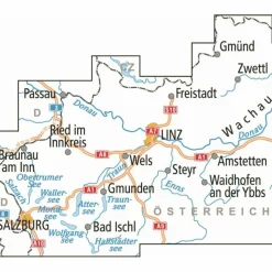 Fahrradkarten|Fahrradkarten^ADFC-RADTOURENKARTE ÖS1 ÖSTERREICH DONAUTAL SALZBURG - Fahrradkarte