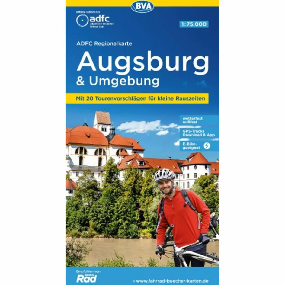Hot ADFC-REGIONALKARTE AUGSBURG UND UMGEBUNG, 1:75.000 - Fahrradkarte Fahrradkarten|Fahrradkarten