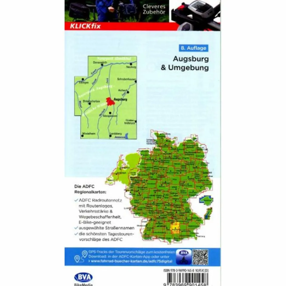 Hot ADFC-REGIONALKARTE AUGSBURG UND UMGEBUNG, 1:75.000 - Fahrradkarte Fahrradkarten|Fahrradkarten