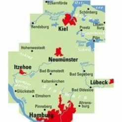 ADFC-REGIONALKARTE HAMBURG/NEUMÜNSTER/KIEL 1:75.000 - Fahrradkarte Fahrradkarten|Fahrradkarten