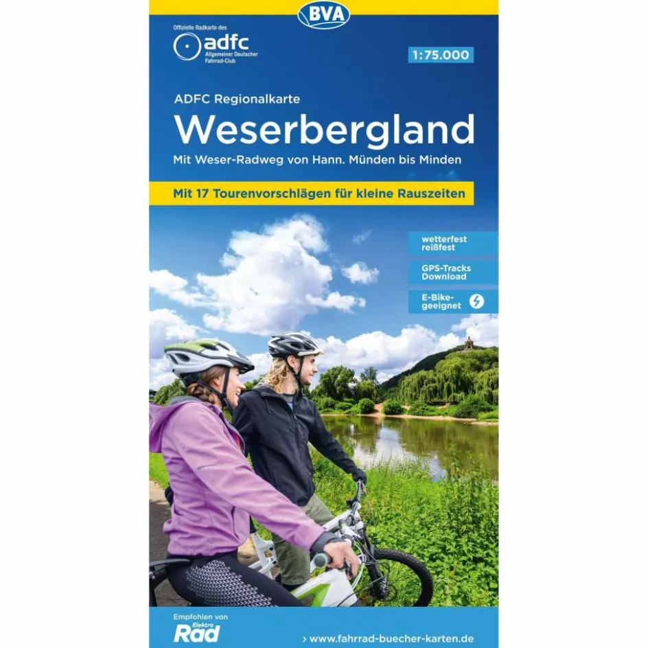 Fahrradkarten|Fahrradkarten^ADFC-REGIONALKARTE WESERBERGLAND, 1:75.000 - Fahrradkarte