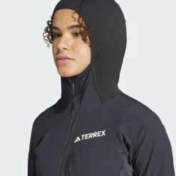 Damen Adidas Pullover Und Fleecepullover|Outdoorjacken^TERREX TECHROCK HOODED WIND FLEECE JACKET Damen - Fleecejacke
