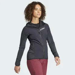 Damen Adidas Pullover Und Fleecepullover|Outdoorjacken^TERREX TECHROCK HOODED WIND FLEECE JACKET Damen - Fleecejacke