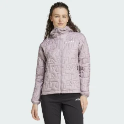 Damen Adidas Outdoorjacken^TERREX XPERIOR LIGHT HOODED FLEECEJACKE Damen - Isolationsjacke