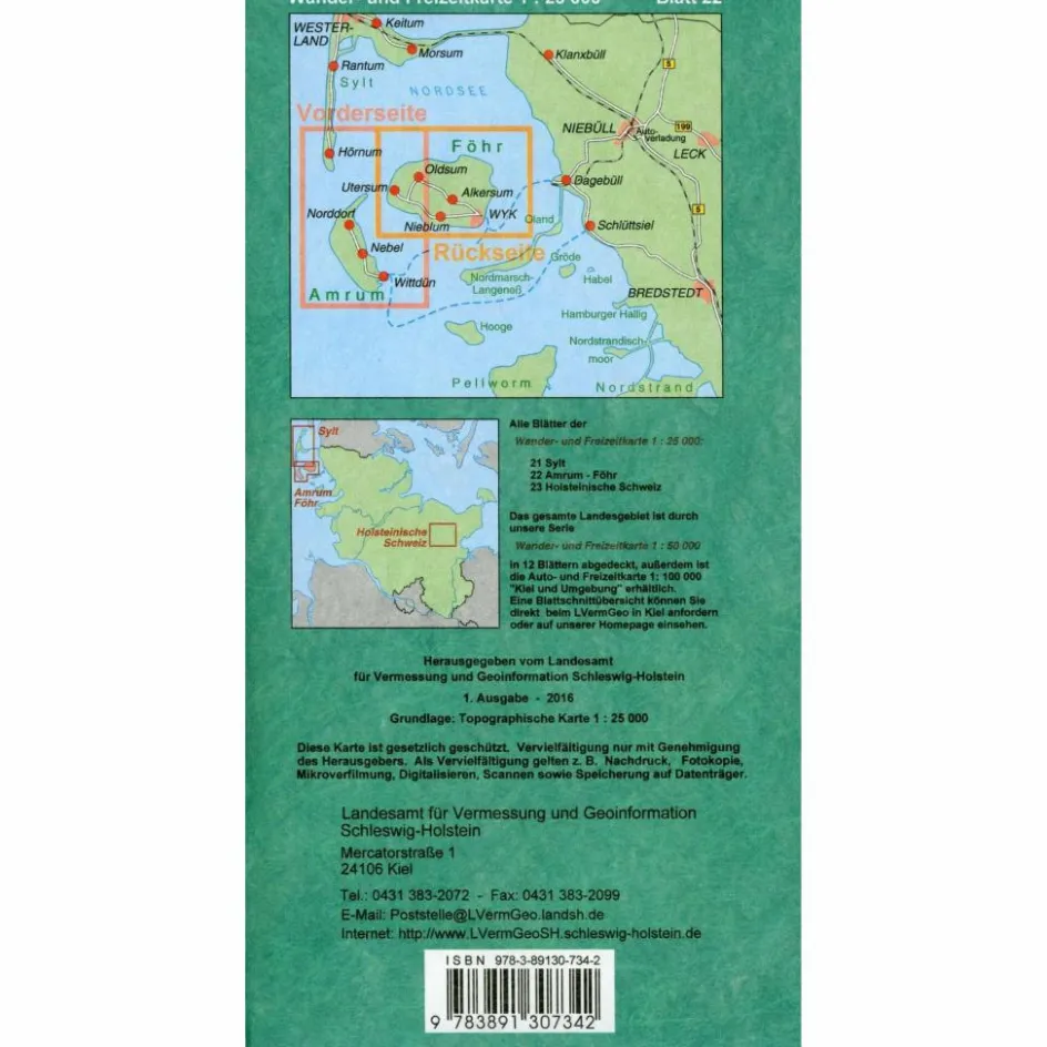 Best AMRUM - FÖHR 1:25.000 - Wanderkarte Wanderkarten Und Winterkarten|Wanderkarten Und Winterkarten