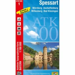 Fahrradkarten|Wanderkarten Und Winterkarten^ATK100-1 SPESSART (AMTLICHE TOPOGRAPHISCHE KARTE 1:100000)