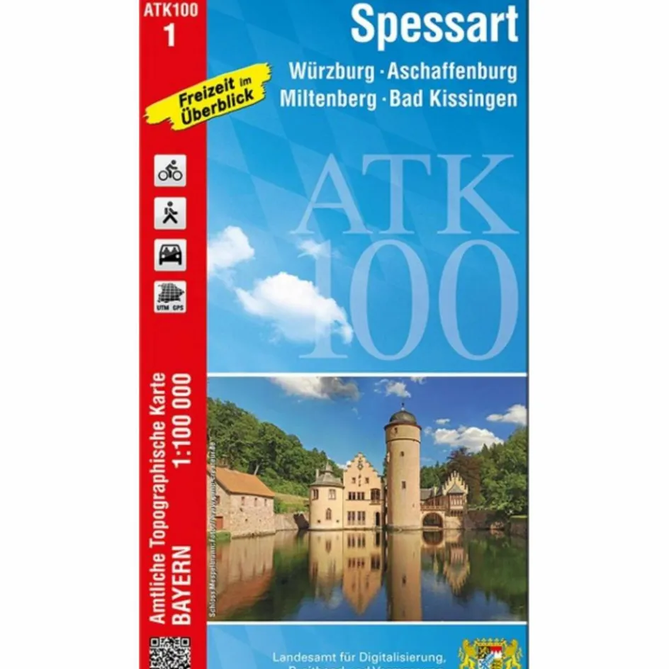 Fahrradkarten|Wanderkarten Und Winterkarten^ATK100-1 SPESSART (AMTLICHE TOPOGRAPHISCHE KARTE 1:100000)