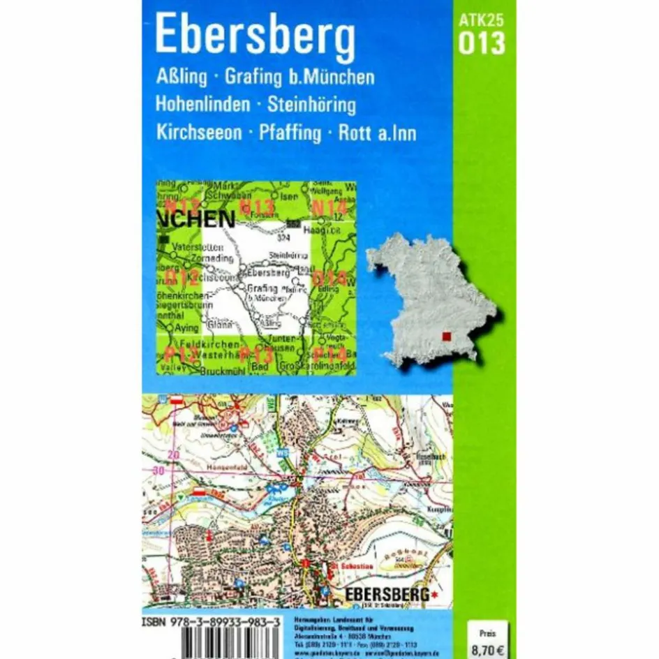 Outlet ATK25-O13 EBERSBERG (AMTLICHE TOPOGRAPHISCHE KARTE 1:25000) - Wanderkarte Fahrradkarten|Wanderkarten Und Winterkarten
