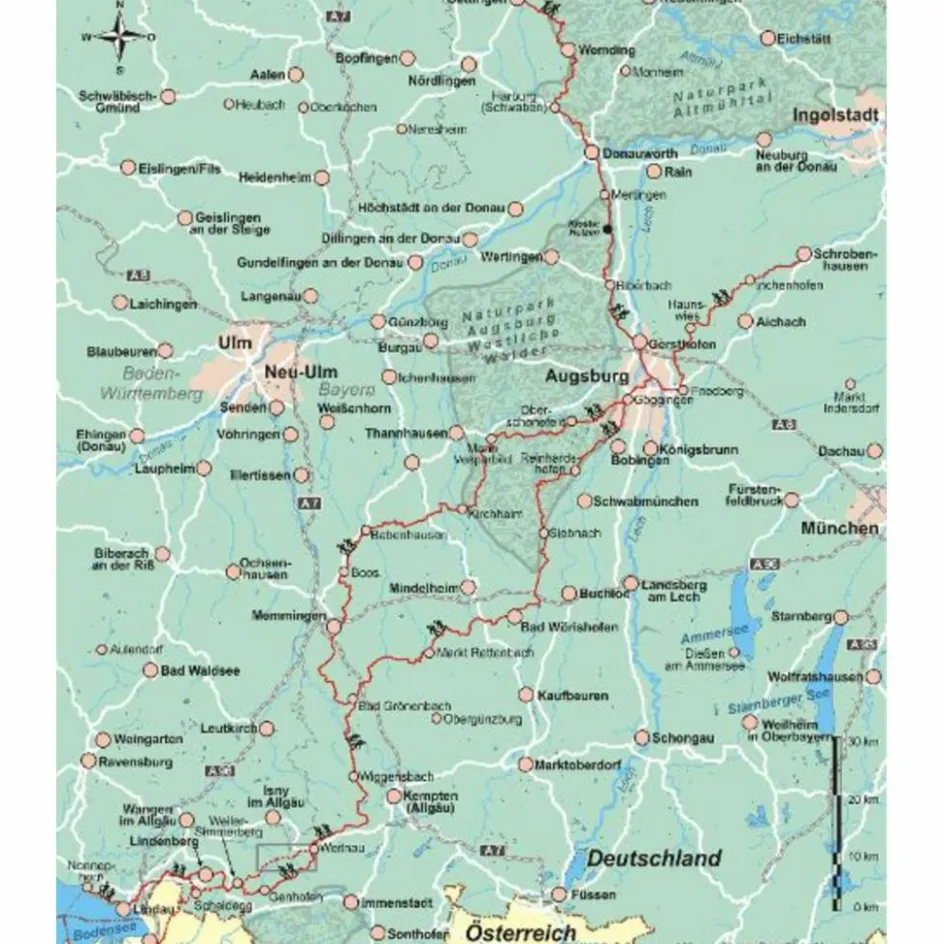 Outlet BAYERISCH-SCHWÄBISCHER JAKOBSWEG VON OETTINGEN ZUM BODENSEE - Wanderführer Wanderführer