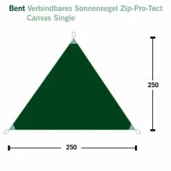 Bent Tarps^VERBINDBARES SONNENSEGEL ZIP-PROTECT CANVAS SINGLE - Tarp