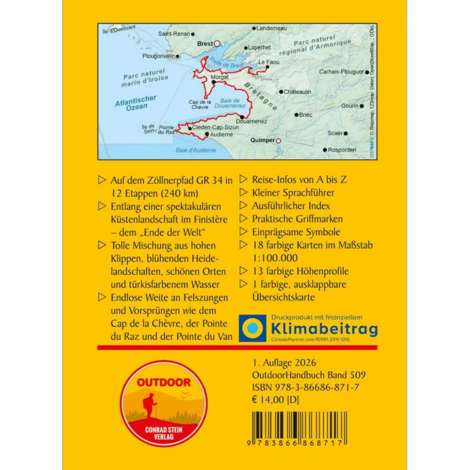 Wanderführer^BRETAGNE: ZÖLLNERPFAD GR 34 VON LE FAOU BIS AUDIERNE - Wanderführer