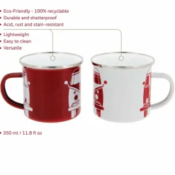 BRISA Campingtöpfe Und Campinggeschirr^VW T1 BUS ENAMEL TASSE 2ER SET IN GESCHENKBOX - FRONT/WEISS - Becher