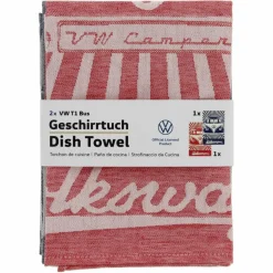 BRISA Handtücher|Hygiene Und Körperpflege^VW T1 BUS GESCHIRRTUCH 2ER SET – STRAHLEN/VINTAGE ROT & BLAU