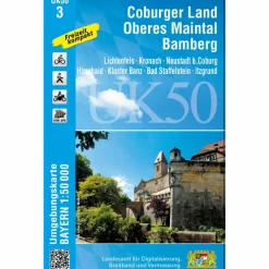 Fahrradkarten|Wanderkarten Und Winterkarten^COBURGER LAND, OBERES MAINTAL, BAMBERG 1 : 50 000 (UK50-3)