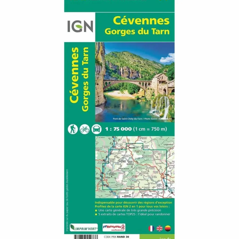 New CÉVENNES - GORGES DU TARN 1:75 000 (BLATT 11) - Karte Straßenkarten|Straßenkarten