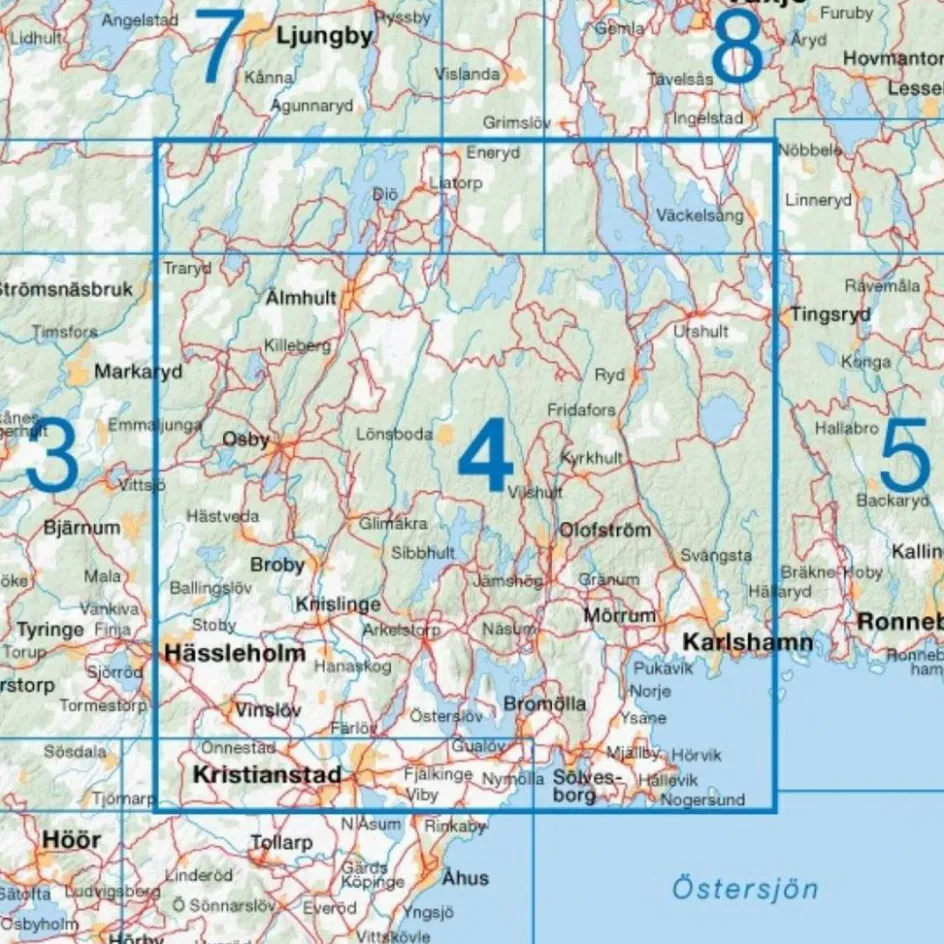 Fahrradkarten|Fahrradkarten^CYKELKARTAN BLAD 4 NORDÖSTRA SKÅNE 1:90000 - Fahrradkarte