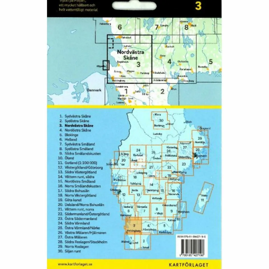 Best CYKELKARTAN BLAD 3 NORDVÄSTRA SKÅNE 1:90000 - Fahrradkarte Fahrradkarten|Fahrradkarten