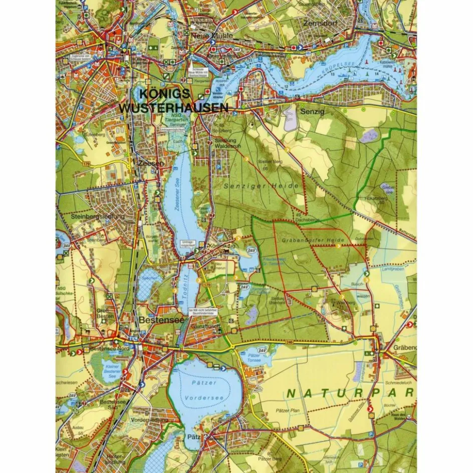 Fahrradkarten|Gewässerkarten^DAHME-SEEN: KÖNIGS WUSTERHAUSEN, TEUPITZ - Fahrradkarte