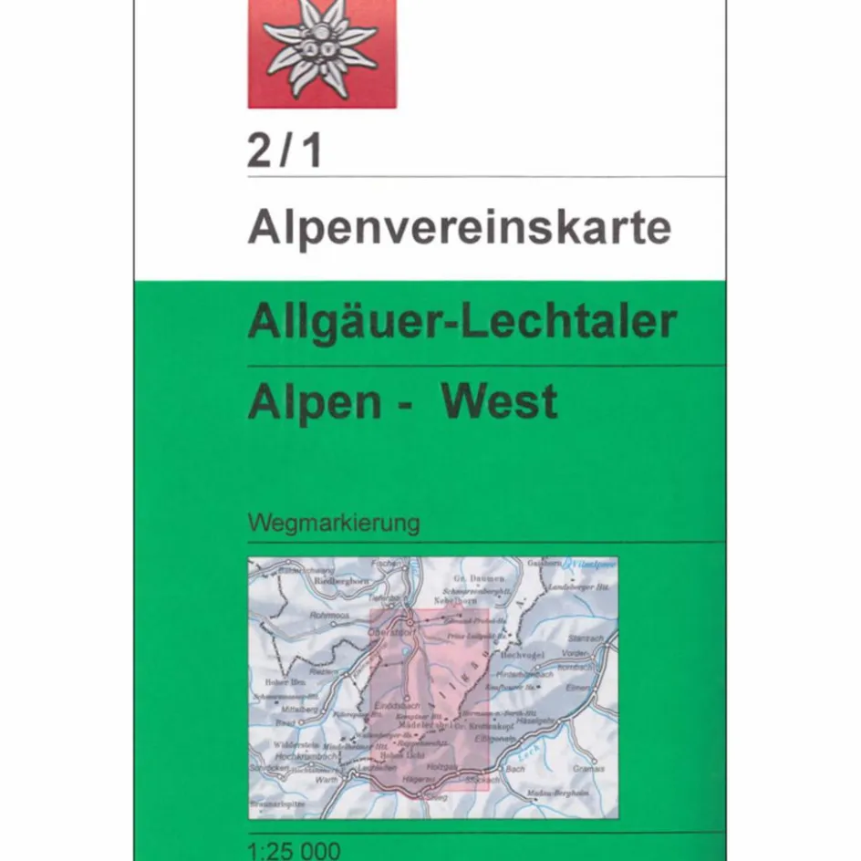 Best DAV 2/1 ALLGÄUER LECHTALER ALPEN WEST - Wanderkarte Wanderkarten Und Winterkarten|Wanderkarten Und Winterkarten
