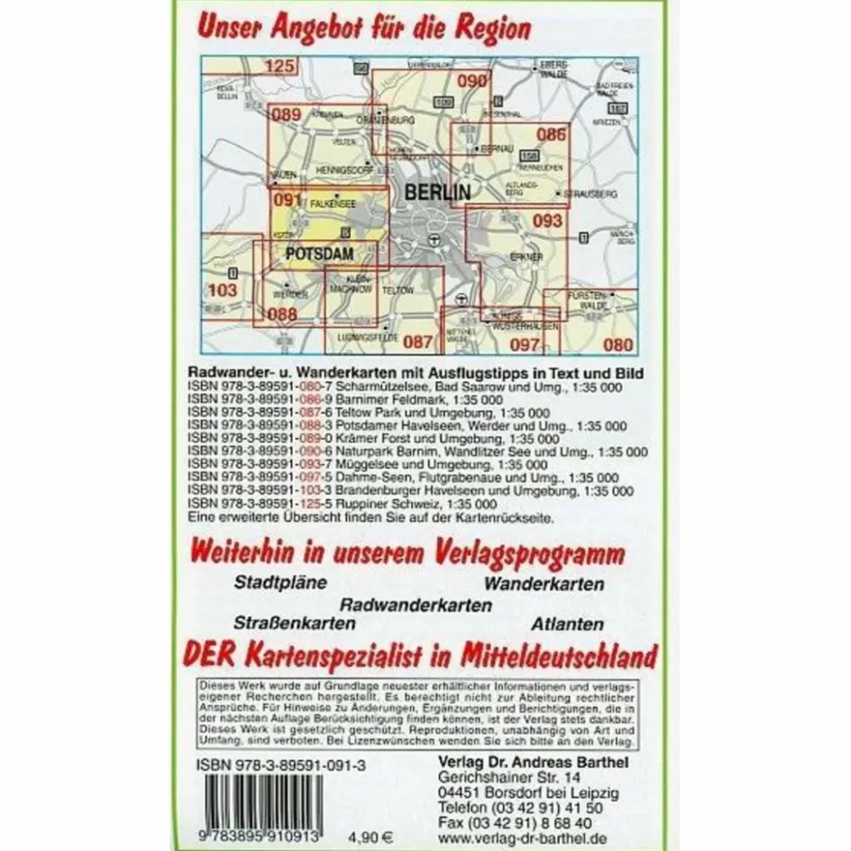 Fahrradkarten|Wanderkarten Und Winterkarten^DÖBERITZER HEIDE / GRUNEWALD UND UMGEBUNG - Wanderkarte