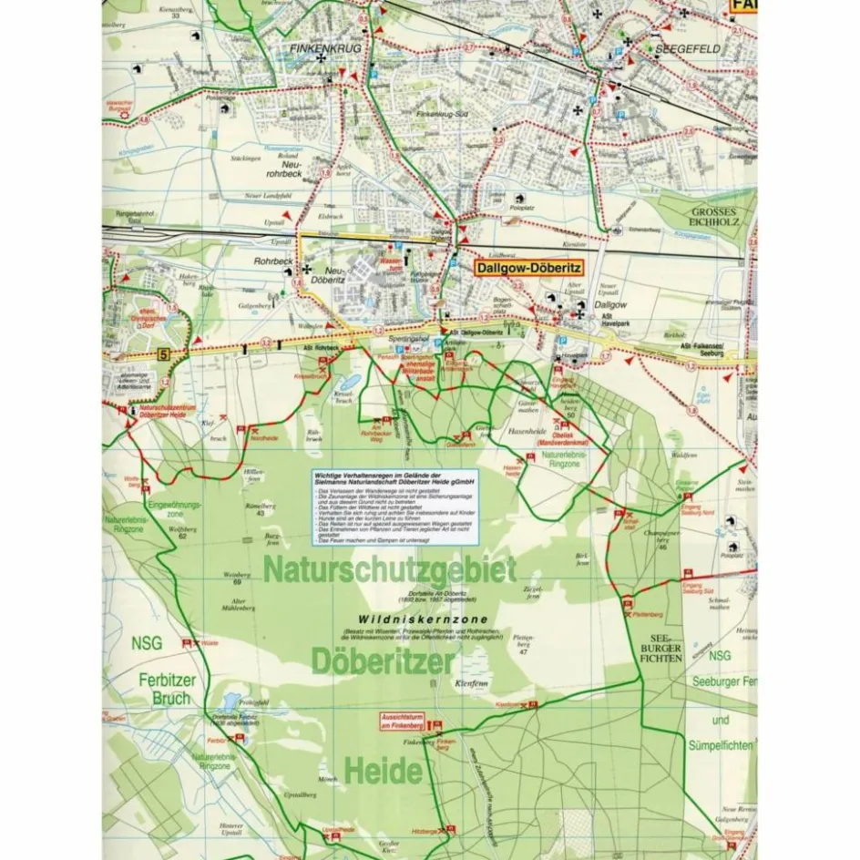 Fahrradkarten|Wanderkarten Und Winterkarten^DÖBERITZER HEIDE / GRUNEWALD UND UMGEBUNG - Wanderkarte