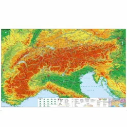 Hot DER ALPENRAUM MIT WEITWANDER- UND RADFERNWEGEN - Wand Karte Wandkarten Und Poster