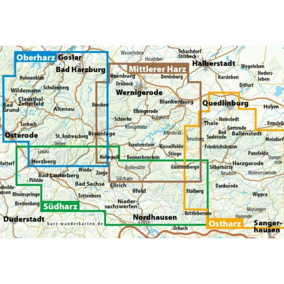 Fahrradkarten|Fahrradkarten^DER HARZ IN 4 TEILEN. FAHRRAD- UND WANDERKARTE - Fahrradkarte