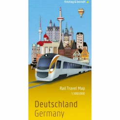 Hot DEUTSCHLAND, RAIL TRAVEL MAP 1:500.000, FREYTAG & BERNDT - Karte Straßenkarten|Straßenkarten