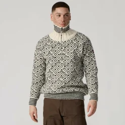 Damen Devold Pullover Und Fleecepullover|Pullover Und Fleecepullover^SVALBARD WOOL ZIP NECK Unisex - Wollpullover