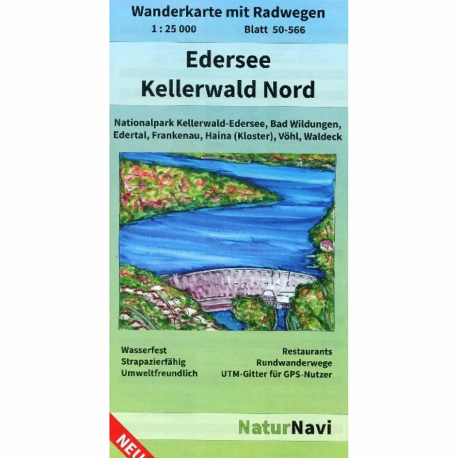 Sale EDERSEE - KELLERWALD NORD, BLATT 50-566, 1 : 25 000 Fahrradkarten|Wanderkarten Und Winterkarten