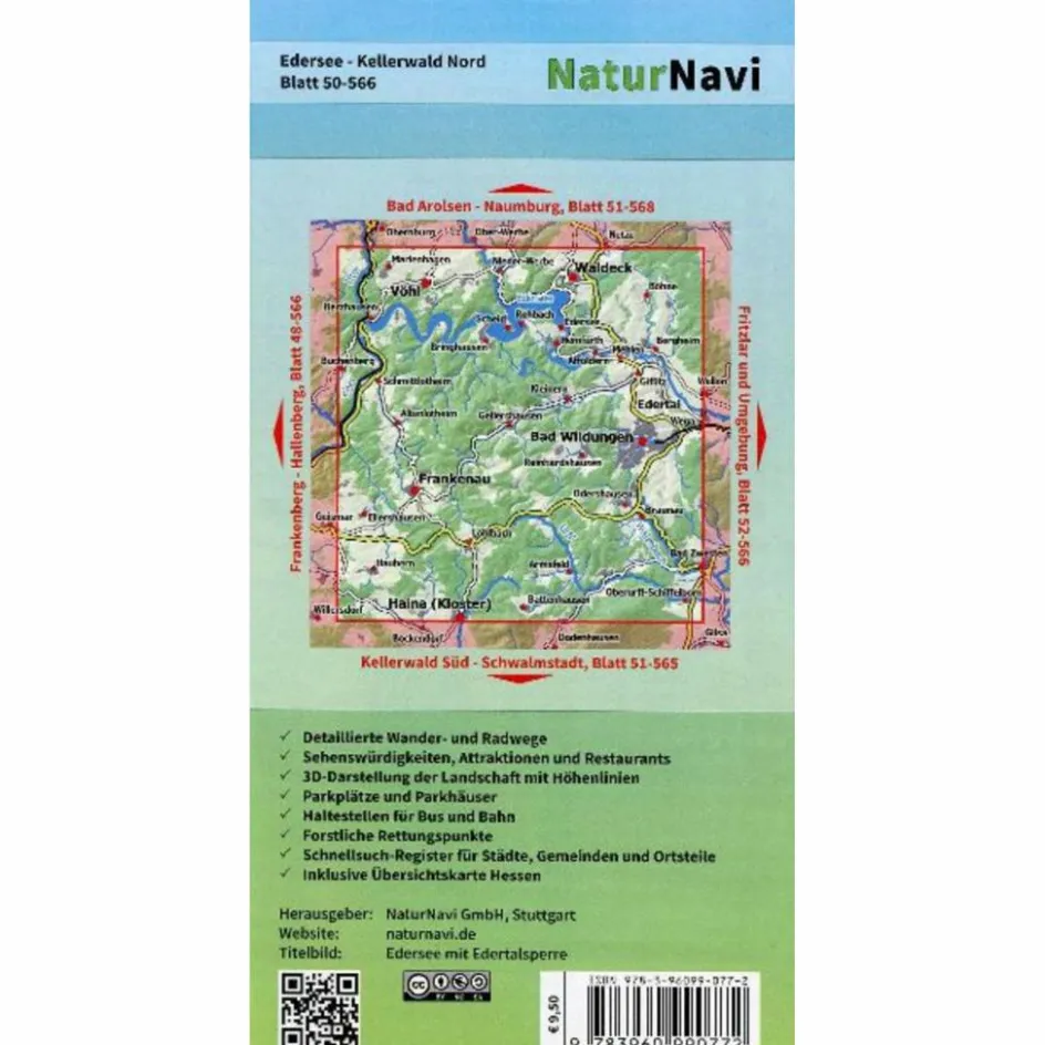 Sale EDERSEE - KELLERWALD NORD, BLATT 50-566, 1 : 25 000 Fahrradkarten|Wanderkarten Und Winterkarten