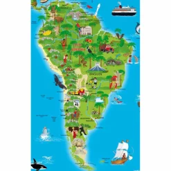 Wandkarten Und Poster^ERLEBNIS ILLUSTRIERTE WELTKARTE PLANOKARTE - Karte