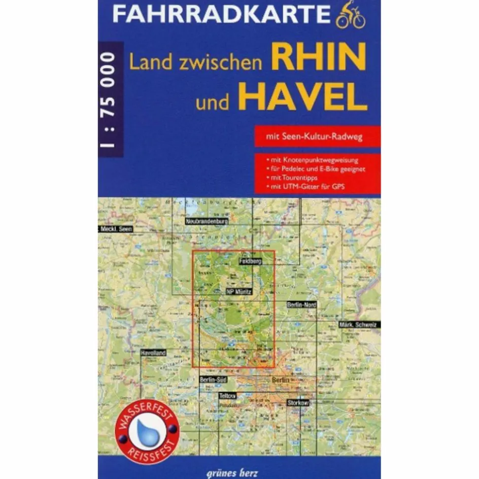Fahrradkarten|Fahrradkarten^FAHRRADKARTE LAND ZWISCHEN RHIN UND HAVEL 1:75.000 - Fahrradkarte