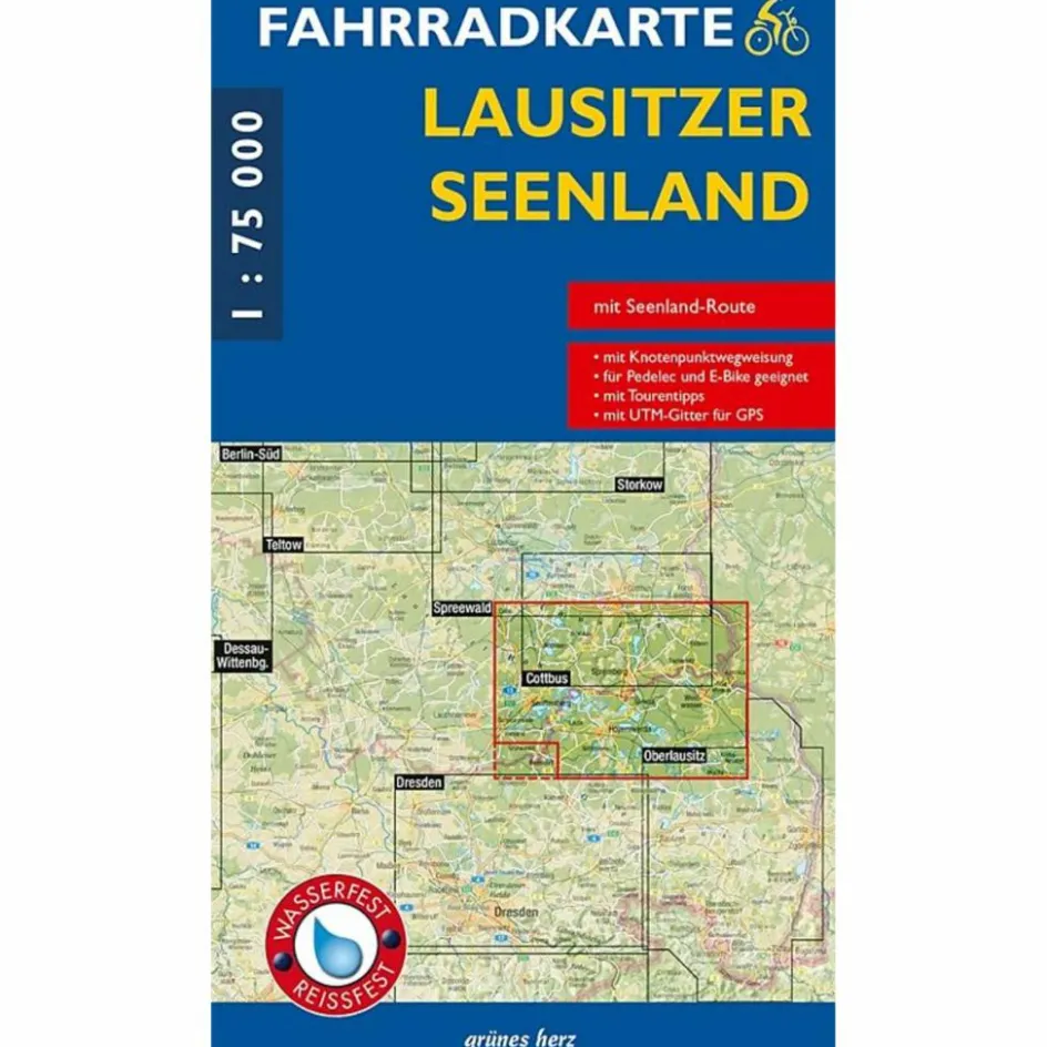 Fahrradkarten|Fahrradkarten^FAHRRADKARTE LAUSITZER SEENLAND 1:75.000 - Fahrradkarte