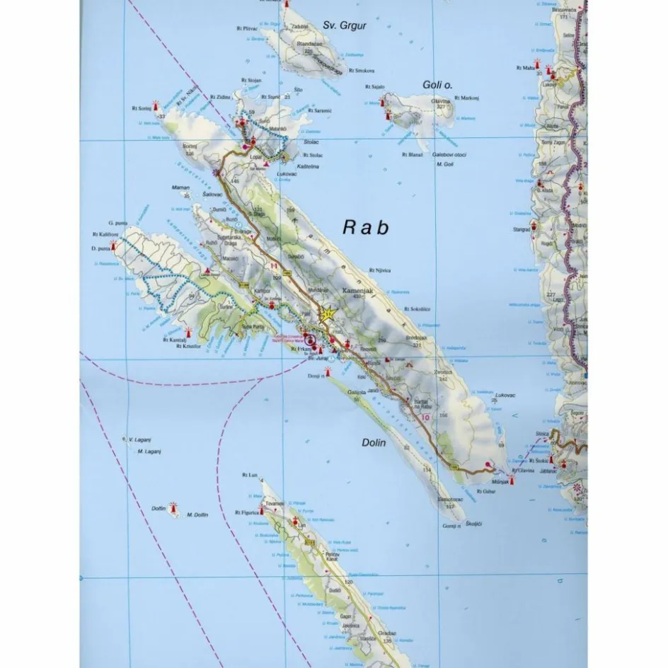 Sale F+B CRES - LOSINJ - KRK - RAB - Straßenkarte Straßenkarten|Straßenkarten