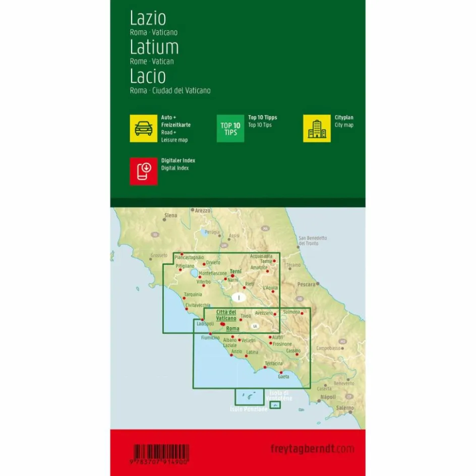 Straßenkarten|Straßenkarten^F&B LATIUM - ROM - VATIKAN 1 : 150 000 - Straßenkarte