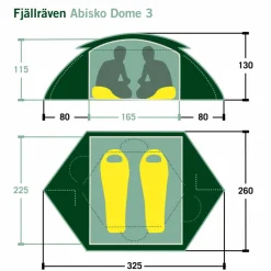 Best ABISKO DOME 3 - Kuppelzelt 2-Personen-Zelte|Winterzelte