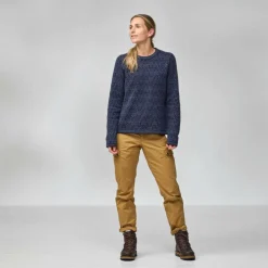Damen Fjällräven Pullover Und Fleecepullover^SNOW ROUND NECK SWEATER W Damen - Strickpullover
