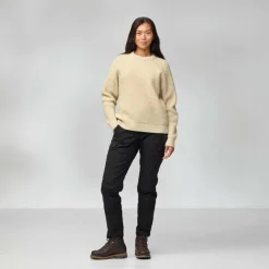 Damen Fjällräven Pullover Und Fleecepullover^ÖVIK WAFFLE KNIT W Damen - Wollpullover