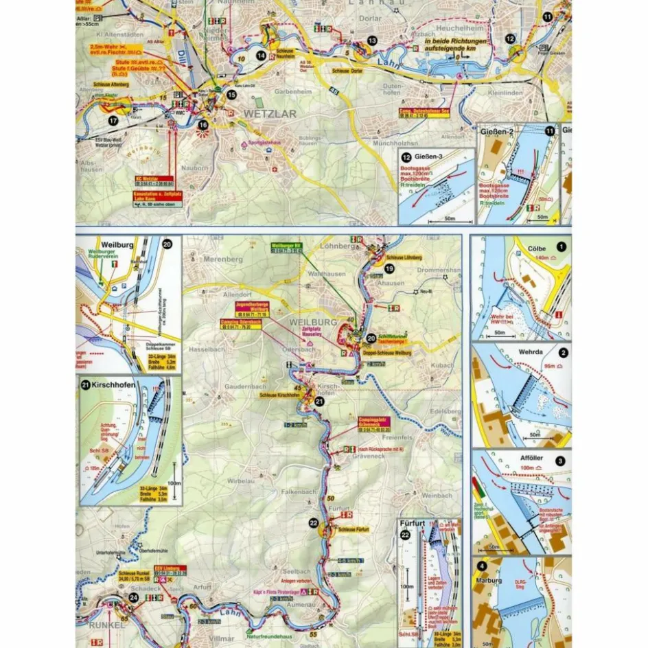 Gewässerkarten|Gewässerkarten^GEWÄSSERKARTE LAHN 1:75 000 - Wasserkarte