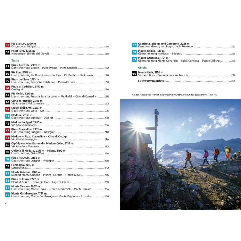 Hot GRATWANDERN SÜDSCHWEIZ - Wanderführer Wanderführer