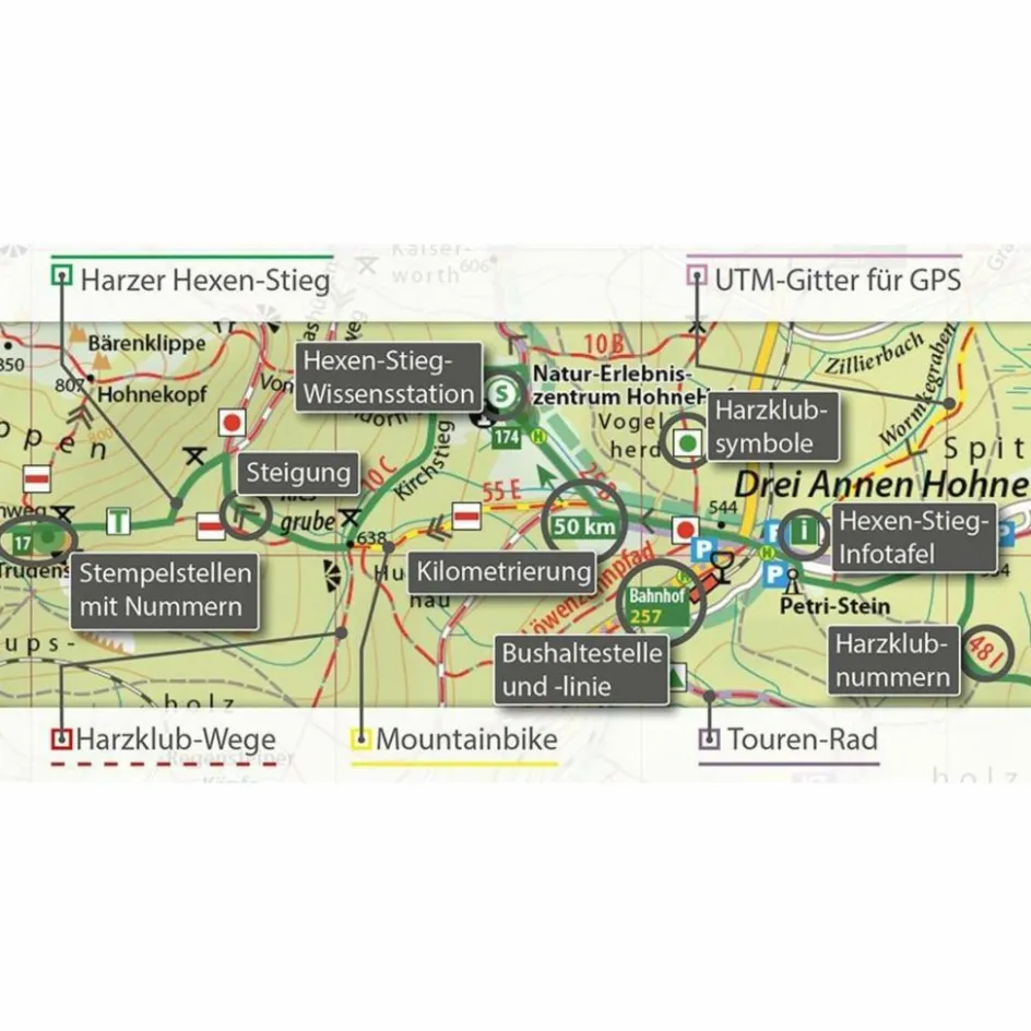 Clearance HARZER HEXEN-STIEG 1: 30.000 - Wanderkarte Wanderkarten Und Winterkarten|Wanderkarten Und Winterkarten