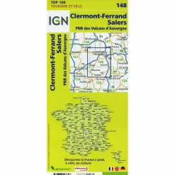 Best IGN 148 CLERMONT-FERRAND SALERS 1:100 000 - Karte Straßenkarten|Straßenkarten
