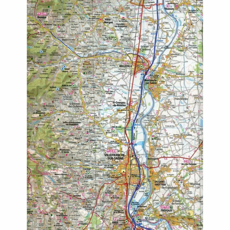 Straßenkarten|Straßenkarten^IGN 142 ROANNE MÂCON 1:100 000 - Karte