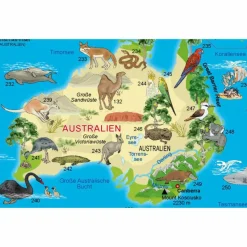 Wandkarten Und Poster^ILLUSTRIERTE WELTKARTE TIERE