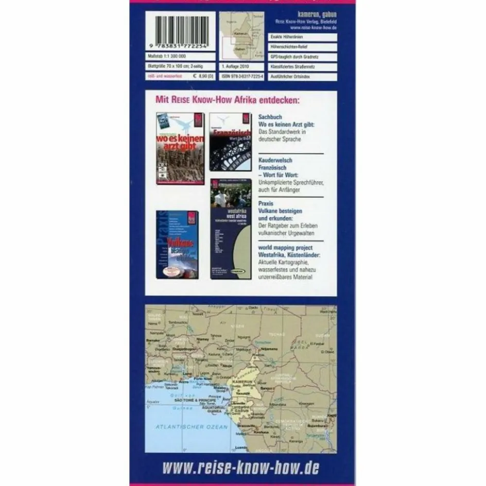 Clearance KAMERUN, GABUN 1:1,3 MIO. - Straßenkarte Straßenkarten|Straßenkarten