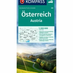 Best KOMPASS AUTOKARTE ÖSTERREICH 1:300.000 Straßenkarten|Straßenkarten